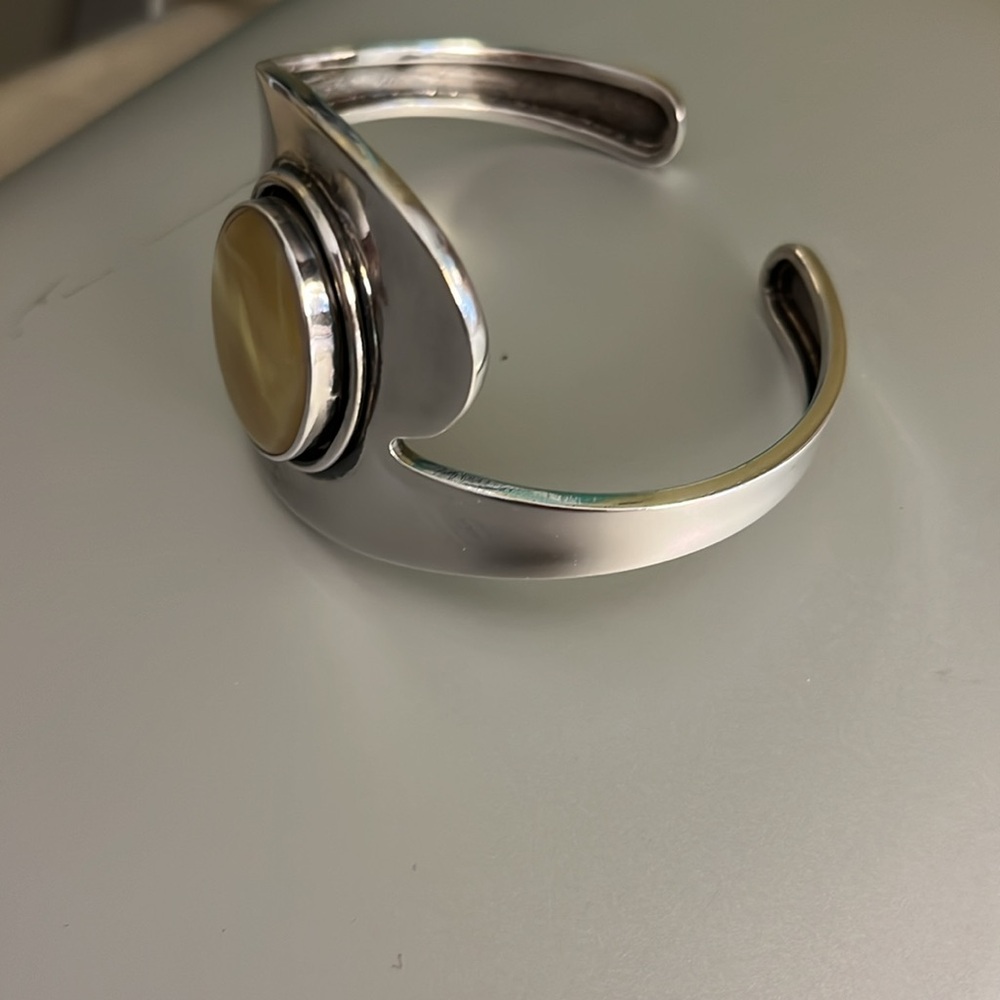 Sterling Silver cuff with citrine stone - Picture 4 of 4